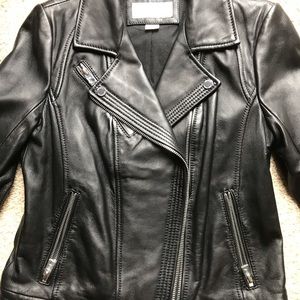 New  Black leather jacket size Michael Kors